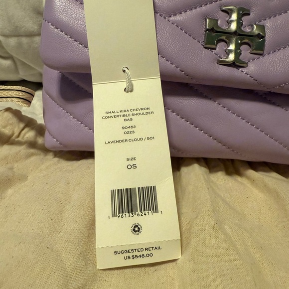 Tory Burch Small Kira Chevron Quilted Bag in Lavender Cloud💜 - Picture 2 of 15